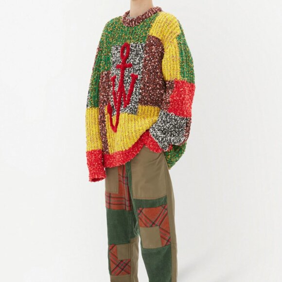 BNWT AW21 J.W.ANDERSON ANCHOR PATCHWORK SWEATER L - Picture 10 of 12